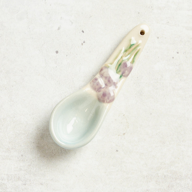 Creative Co-op HAND PAINTED STONEWARE SPOON Purple