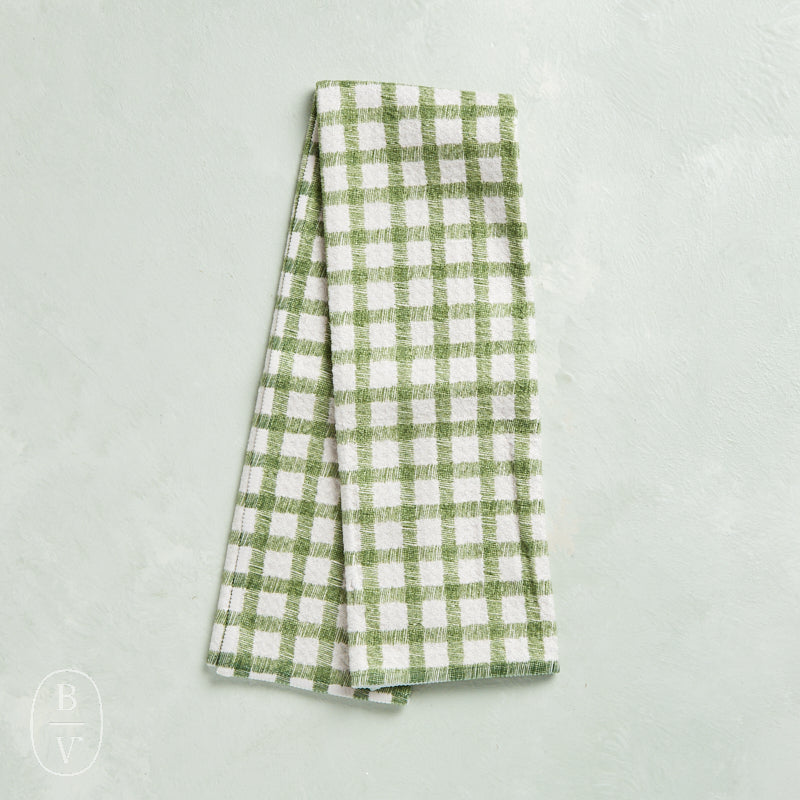 Geometry FIRESIDE PLAID GREEN BAR TOWEL