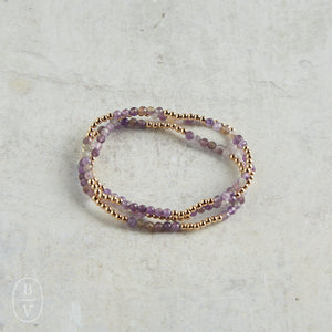 eNewton Design BLISSFUL PATTERN BEAD BRACELET Amethyst 2.5mm