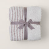 Barefoot Dreams COZYCHIC TEXTURED STRIPE THROW BLANKET Taupe Multi