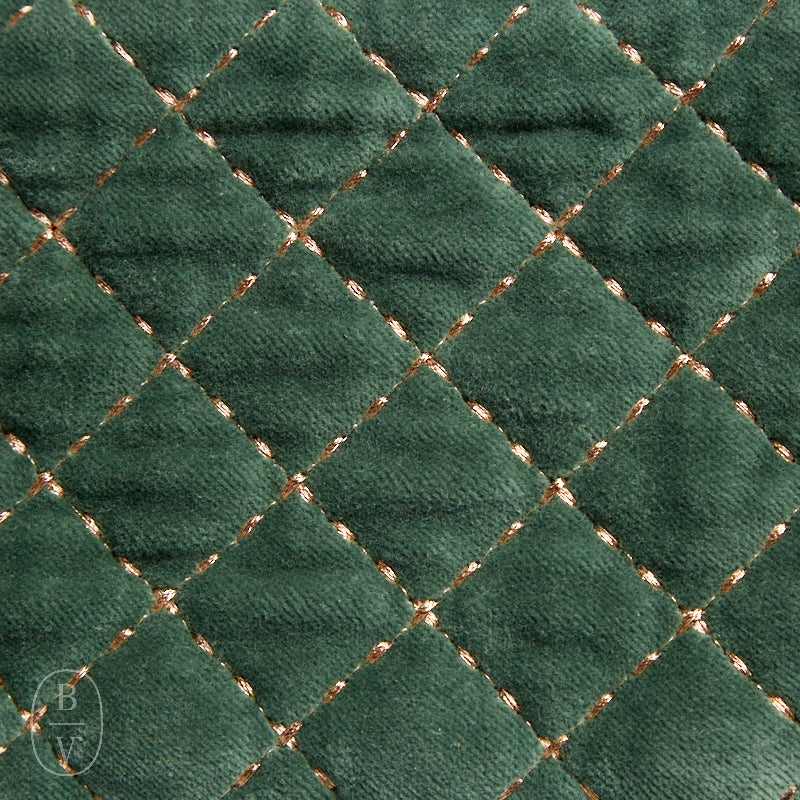Creative Co-op METALLIC THREAD QUILTED COTTON VELVET POUCH