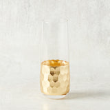 Zodax FEZ CUT STEMLESS CHAMPAGNE GLASS Gold Leaf
