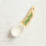 Creative Co-op HAND PAINTED STONEWARE SPOON Green