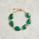 Elyssa Bass Designs PEARL CHARM BEZEL BRACELET Emerald