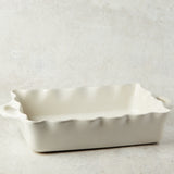 Casafina by Costa Nova RUFFLED LARGE RECTANGLE BAKER White