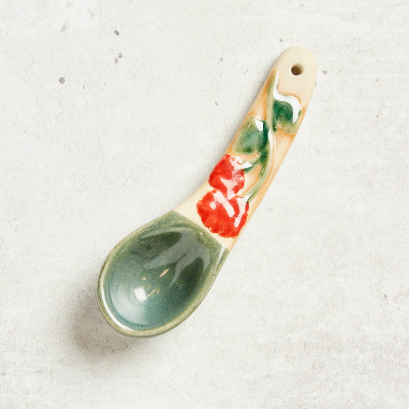 Creative Co-op HAND PAINTED STONEWARE SPOON Orange