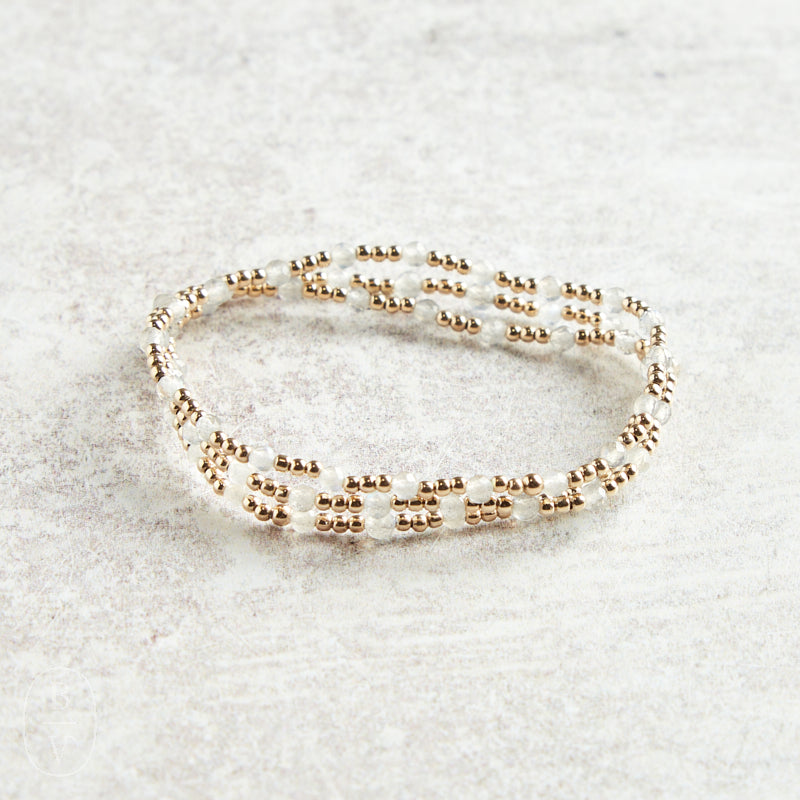 eNewton Design EXTENDS GEMSTONE GOLD SINCERITY PATTERN BRACELET 7.25"