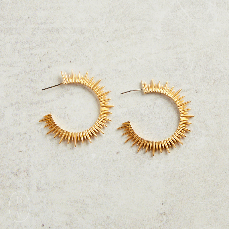 Virtue STARBURST HOOP STUD EARRINGS Gold Medium