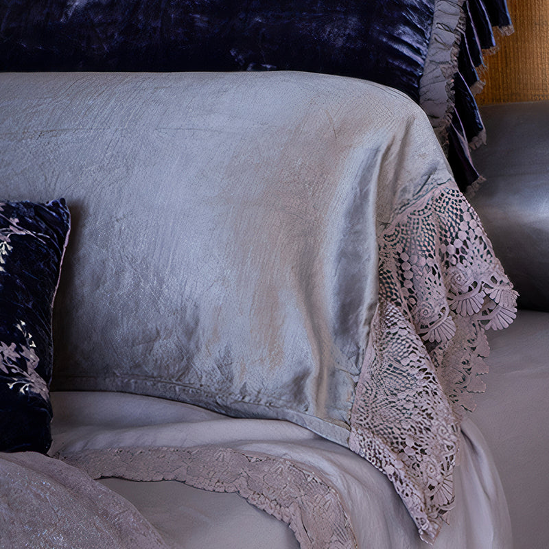 Bella Notte Linens PALOMA PILLOWCASE WITH COTTON LACE TRIM