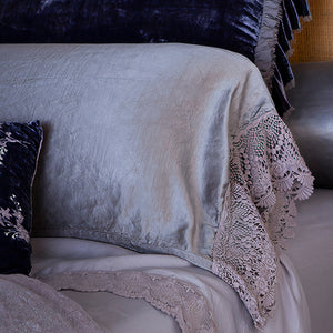Bella Notte Linens PALOMA PILLOWCASE WITH COTTON LACE TRIM