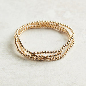 eNewton Design CLASSIC BEAD BRACELET Gold 3mm