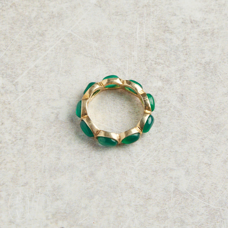 Elyssa Bass Designs CONTINUOUS GEMSTONE RING Green Onyx