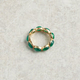 Elyssa Bass Designs CONTINUOUS GEMSTONE RING Green Onyx
