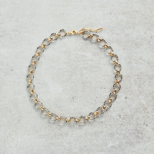 CV Designs GUNMETAL/GOLD LARGE LINKS NECKLACE - CVNGMGL