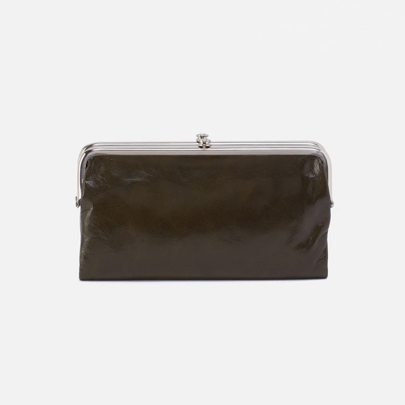 Hobo LAUREN CLUTCH WALLET FALL 24 Deep Moss Polished Leather