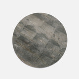 Blue Pheasant ODESSA PLACEMAT Antique Smoke_Silver Leaf Round