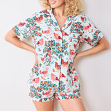 Printfresh HEN HOUSE SHORT PJ SET Soft Blue