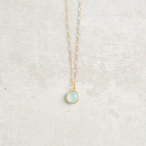 Darby Drake Jewelry and Design GEMSTONE NECKLACE - NCCGM557 Aqua Chalcedoney