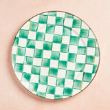 MacKenzie-Childs CHARGER PLATE Emerald Check