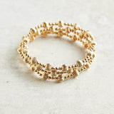 eNewton Design DIGNITY SINCERITY PATTERN BEAD BRACELET Gold 6mm