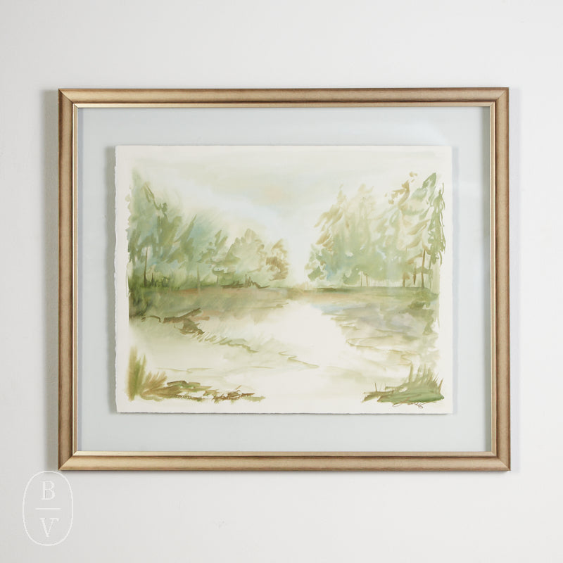 By Lacey GREEN FLOATED FRAMED LANDSCAPE