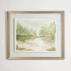 By Lacey GREEN FLOATED FRAMED LANDSCAPE