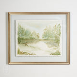 By Lacey GREEN FLOATED FRAMED LANDSCAPE