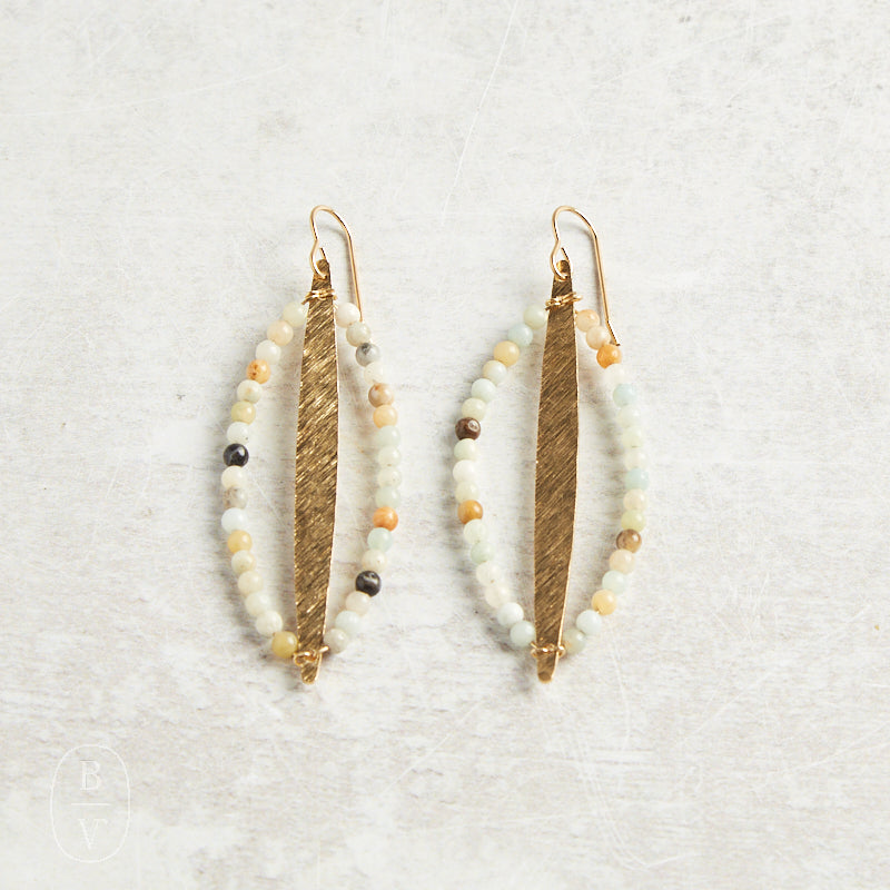 Darby Drake Jewelry and Design GEMSTONE AND MARQUIS BAR EARRINGS - ETS533