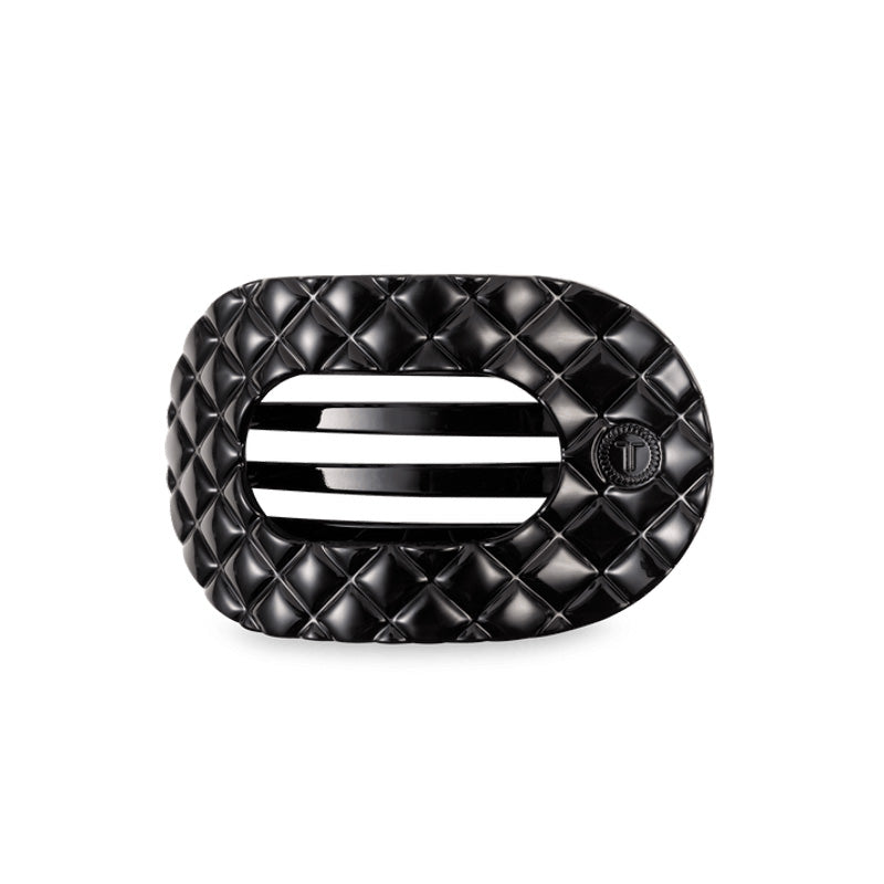 Teleties FLAT ROUND CLIP Jet Black Quilted