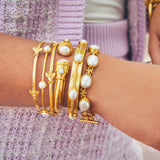 Julie Vos NASSAU STONE HINGE BANGLE BRACELET