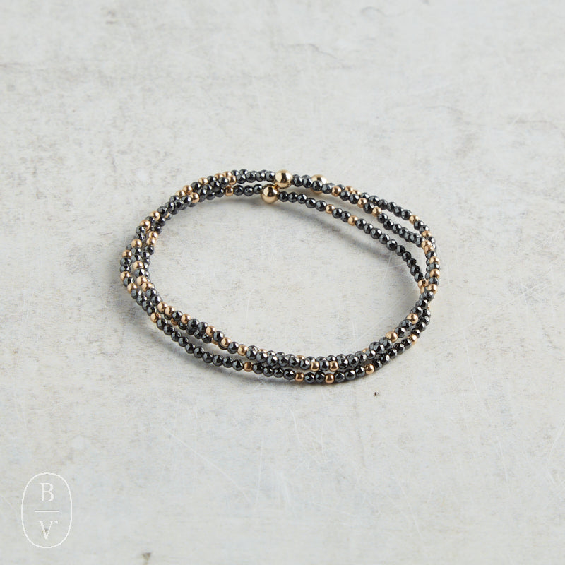 eNewton Design FACETED HEMATITE HOPE UNWRITTEN BRACELET