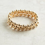 eNewton Design CLASSIC GRATEFUL PATTERN BEAD BRACELET Gold 6mm