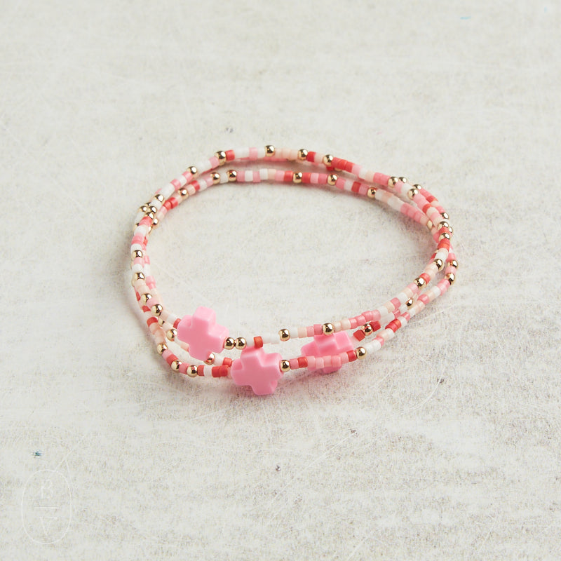 eNewton Design EGIRL HOPE UNWRITTEN SIGNATURE CROSS BRACELET SPRING 5.5" Kind of a Pig Deal