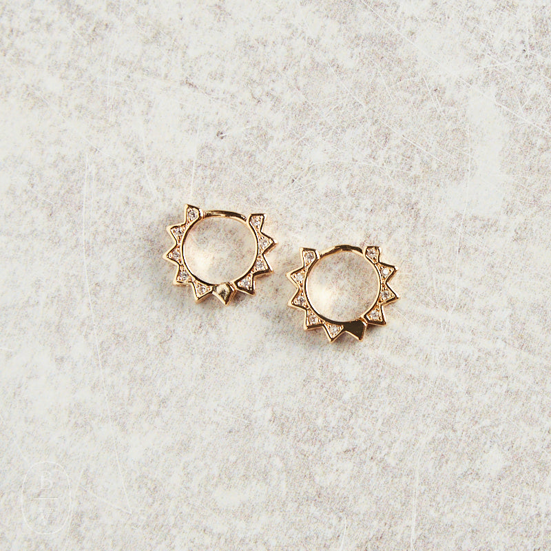 Virtue CZ SUNBURST HINGE EARRINGS