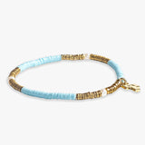Ink and Alloy RORY SEQUIN STRETCH BRACELET Light Blue