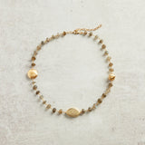 Elyssa Bass Designs RONDELLE NECKLACE Labradorite Gold