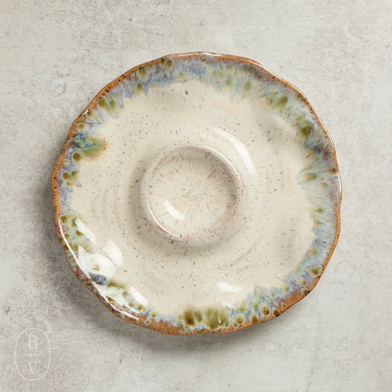 Etta B Pottery SMALL HORS D'OEUVRE DISH Botanical