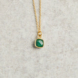 Elyssa Bass Designs TINY SQUARE NECKLACE Emerald