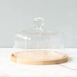 Europe 2 You GLASS DOME WITH WOOD BASE Small