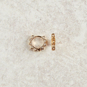 Virtue CZ SUNBURST HINGE EARRINGS Gold