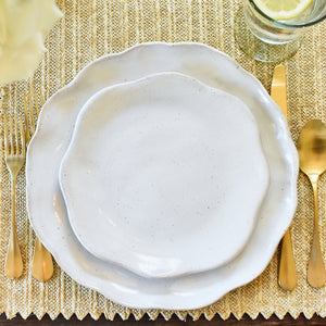 Etta B Pottery SCALLOPED SALAD PLATE Eyelet White