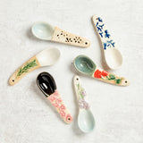 Creative Co-op HAND PAINTED STONEWARE SPOON