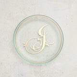 Annieglass INITIAL MINI PLATE Gold J