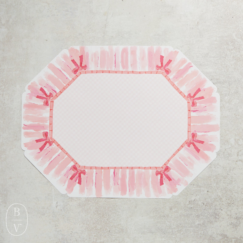 Rosanne Beck PINK RIBBON BORDER WITH BOWS POSH PLACEMAT PACK