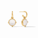 Julie Vos HONEYBEE HOOP & CHARM EARRINGS Iridescent Clear Crystal