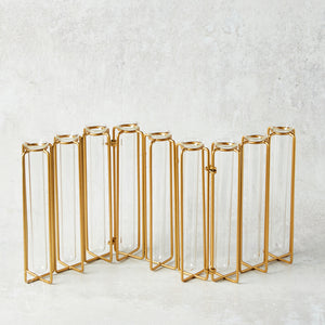 Creative Co-op METAL GLASS JOINTED VASE