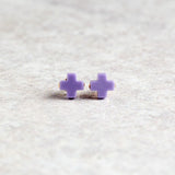 eNewton Design SIGNATURE CROSS STUD Purple