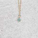 CV Designs BLUE CZ CROSS NECKLACE - CVNTCB