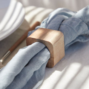 Casafina by Costa Nova SQUARE WOOD NAPKIN RING Natural