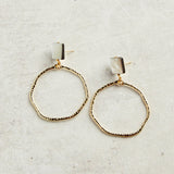 Virtue ABALONE POST BRANCH HOOP EARRINGS Gold